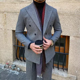 Riolio  New Vintage Men's Suit 2 Pieces Business Formal Casual Double Breasted Slim Fit Suits Party Wedding Dress Costume Male Suit