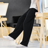 Riolio  Men's Cotton Linen Loose Casual Thin Summer Long Pants Faionable Ci Sle Straight Leg Pants mid Low Waist Classic Sle