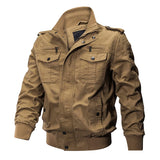 Riolio Men's Tactical Pilot Jaet WS  Military Fan Special Forces Officer Coat Cotton Denim Zipper Closure Long Sve