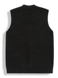 Riolio New Luxury Casual Men Sweater Vest Leisure Trendy Knit V Neck Button-down Solid Color Sleeveless Cardigan Retro Basic Waistcoats