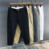 Riolio Autumn Winter Men's Korean Fashion Casual Thin Small Straight Leg Korean Loose Crop Pants Comfortable Versatile Pants