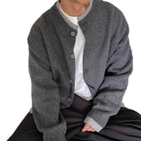 Riolio  Old Money Vintage Cardigan Coat Light Luxury Knitted Lapel Long Sleeve Men Sweater Jacket Leisure Premium Quality Knitwear M-3XL