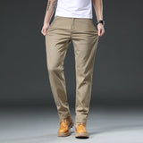 Riolio  Spring Summer Fashion Straight Men Casual Pants Embroidery Male Trousers Stretch Men's Clothes Khaki Plus Size 40