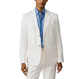 Riolio  Men's Suit 2 Pieces Linen Blazer And Pants Business Formal Work Wear Wedding Groom Tuxedos