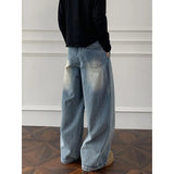 Riolio  Jeans men Wash Light Blue Relaxed Fit 2025 New Arrival High Quality Distressed Denim Pants Men Streetwear Fashion Youth Casual