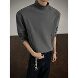 Riolio  Winter Thick T-shirt Men Warm Casual High Neck T Shirt Men Streetwear Korean Loose Long Sleeved T-shirt Mens Top Large Size 5XL