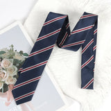 Riolio  Ties for Men Women JK Fashion Wholesale Navy Blue Striped Necktie Male Polyester Party Wedding Clothes Shirts Accessories