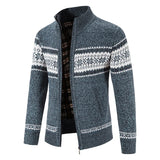 Riolio Winter Men's Fleece Cardigan Christmas Knit Sweater Coat Business Casual Jacket High Quality Male Wool Cashmere Clothing