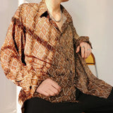 Riolio  Men's Retro Baroque Shirt American Shirt