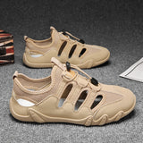 Riolio  Men's Summer Sandals, Breathable and Comfortable, Hollow Slip-On Driving Shoes, Walking Shoes, River-Tracing Shoes, Water Shoes, Beach Shoes, Suitable for Outdoor Activities