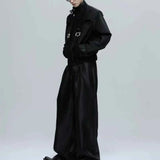 Riolio  Men Autumn Jacket Y2k Snake Scale Metal Buckle Jacket Streetwear Fashion Nightclub Stage Performance Top Men'S Clothing New