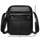 Riolio  New Trendy Men's Premium Genuine Leather Messenger Bag Stylish Minimalist Small Crossbody Bags Daily Commute Shoulder Bag