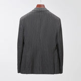 Riolio  Men's Slim Fit Two Piece Suit Hot Sale Of The Season New Style Double Breasted British Stripe Korean Version Casual Fashion P...