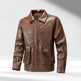 Riolio Men Spring Autumn Leather Jacket Coat Motorcycle Biker PU Casual Leather Jacket Outwear Male Black Brown Clothing Casual Motor