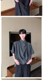 Riolio Retro New Chinese Style High-end Shirt Short-sleeved Men Women Korean Style Summer Fashion Irregular Button Design Top Urban