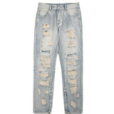 Riolio  Men Summer Big Ripped Tassel Fashion Jeans Male Breathable Streetwear Baggy Hip Hop Distressed Denim Pants Y2k Goth Trouser