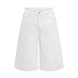 Riolio  100 Cotton Cotton Jeans Classic Black White Baggy Wide Leg Calf-Length Short Denim Pants Summer Loose Comfortable Casual Clothes