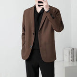 Riolio Spring Brown Black Blazer Men Slim Fit Fashion Social Mens Dress Jacket Business Formal Jacket Men Office Suit Jacket S-3XL