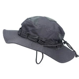 Riolio  New outdoor tactical Benny hat military fan round-brimmed  Velcro camouflage hat sunshade breathable  camping bucket hat