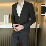 Riolio  Elegant Two-Piece Men's Business Suit Wedding Groom's Formal Wear Gentleman's Clothing Spring Autumn Winter Office Suitable