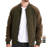 Riolio Mens Patchwork Thick Fleece Lined Baseball Bomber Jacket Winter Warm Outwear Jackets Coats for Men