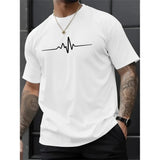 Riolio  Creative Graphic Printed T Shirts Summer Loose Casual Sports Men's Round Neck Clothes Fashion Simple Cotton Short Sleeved Tops
