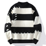 Riolio FALL OUTFIT MEN High Street Patch Knitted Sweater 2024 Trendy High Street Autumn/Winter Warm Men's Top Hip Hop Street Clothing Fishing Sports