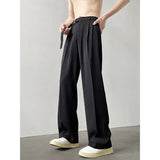 Riolio  Premium Coffee Drape Suit Pants Men Spring Fashion High-end High Waist Straight Loose Casual Trousers Japanese Streetwear