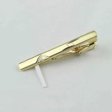 Riolio  New Men's 5cm Metal Gold Slim Tie Bar Wedding Party Business Accessory Stainless Steel Material Tie Clip Clamp Irregular Design