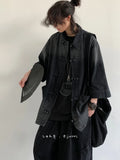 Riolio New Summer New Chinese Style Old Denim Short-sleeved Shirt Korean Style Men Women Loose Retro Button-up Shirt Jacket Aesthetic