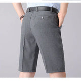 Riolio  Middle Age Suit Shorts Men New Quarter Pants Thin Style Ice Shreds Street Casual Solid Color Korean Loose Flax Pants