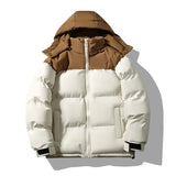 Riolio Coat Man Winter Jacket Men Hooded Casual Loose Warm Parkas New Mens Solid Hooded Collar Thickened Mens Solid Winter Jacket