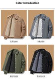 Riolio Winter Jackets for Men Fleece Thicken Warm Corduroy Jackets Male Outwear Fashion Single Breasted Coats Thermal Windbreaker Parka