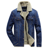 Riolio Large Size Denim Jacket Autumn Winter Thickened Warm Wind-Resistant High Quality Men Clothing Comfortable Hot Roupas Masculinas