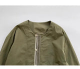 Riolio Japanese Niche High-end Jacket Korean cityboy wear 2025 New Military Green Tops for men Women's Spring Clothes simple O-neck top