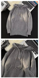 Riolio Hip hop trend men and women personality hooded knit shirt  American couple autumn and winter loose fitting Harajuku casual top
