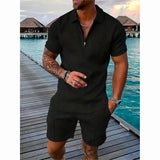 Riolio  Summer Men's New Trendy Brand Random Printing Fashion Two-piece Set Casual Loose Short-sleeved Shorts Set