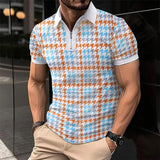 Riolio 2024 Summer Best-Selling Men's Polo Shirt Lapel Printed Men's Clothing Stripes Polo Shirt Casual Sports Men's Shirt