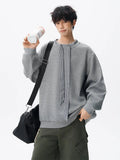 Riolio  hoodie Men Solid Color Round Neck Sweatshirt Long Sleeve Pullover Soft Comfortable Crewneck Sweatshirt For Autumn Casual Wear