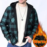 Riolio Plus Fleece Thickened Large Size Autumn and Winter Red Plaid Casual Wear Men's Long-sleeved Shirt Without Ironing