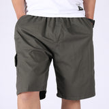 Riolio Casual Mens Cargo Shorts 100Cotton Summer Soft Loose Quick-Dry Solid Joggers Streetwear Gym Sports Outdoors L-5XL Beach Shorts