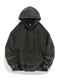 Riolio Spring Autumn Washed Hoodies Men 360G Heavy Cotton High Street Vintage Oversized Sweatshirts Y2k Hoody Harajuku Tops