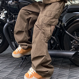 Riolio  Y2K Big Pocket Men's Cargo Pants Japanese New Harajuku Loose Straight Wide Leg Trousers Baggy Pants Man Hip Hop Sweatpants