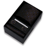 Riolio  Tie For Men Tie Clips Set Necktie Man Wedding Blouses Dress Cufflinks Gift Box Pocket Square Clip Business Skinny Gravetas