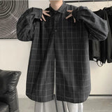 Riolio  Retro Plaid Shirt Men's Trendy Casual All-match Shirt Trendy Thin Jacket Top