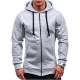 Riolio New Men's Casual Hoodie Zipper Hoodie Coat Fashion Trend Solid Color Cardigan Fitness Hoodie Comfortable