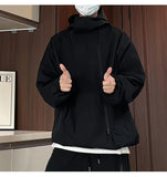 Riolio Spring Autumn Casual Jacket Men/Women Zipper Design High Quality Unisex Outdoor Waterproof Hooded Windbreaker Coats 5Colors