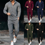 Riolio Spring And Autumn Men's Suit Long Sleeve Polo Suit Sports Pants Fashion Casual Half Zipper Stand Collar Suit