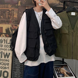 Riolio Summer Thin Outdoor Workwear Jaet Men's Faion Brand Japanese Sle Functional ket Vest Multi-Functional Vest for Photo...