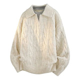 Riolio American high street hip-hop couple retro round neck sweater men and women spring and autumn loose Harajuku casual top y2k